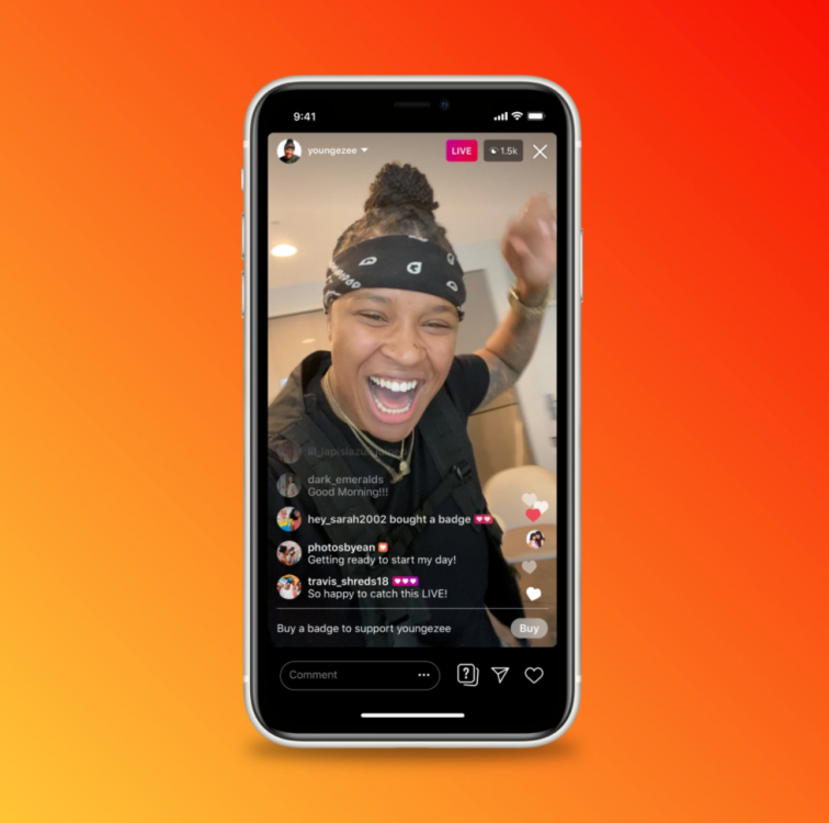 Instagram extends badges for Livestream enabling donations to creators.