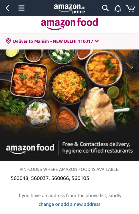 Amazon has launched a food delivery service in India