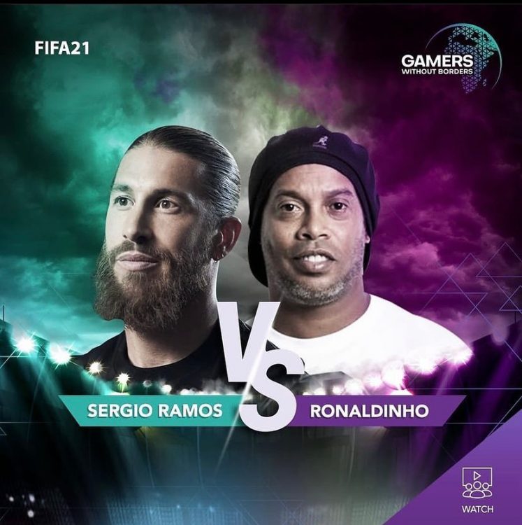 Join legends Sergio Ramos and Ronaldinho in a #fifa21 match TODAY!