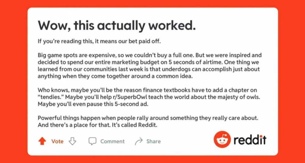 Watch Reddit Troll the Superbowl with their brilliant 5-Second Ad