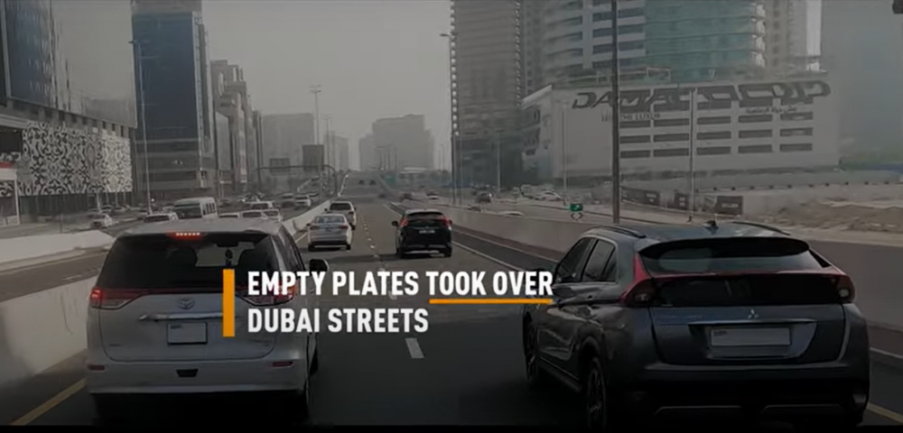 Empty plates in the streets of Dubai