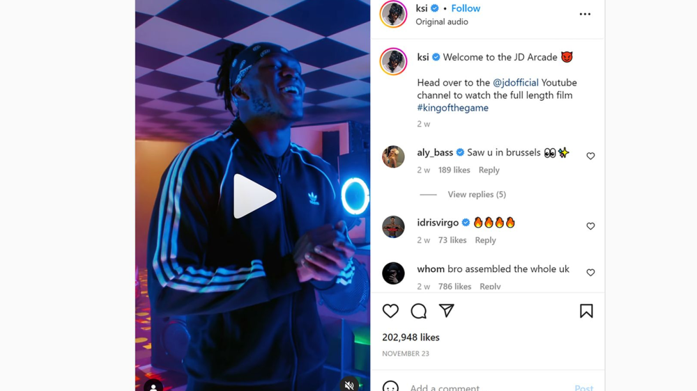 KSI's ad gets removed after violating social media rules
