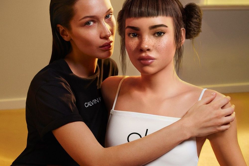 AI influencer and Bella Hadid