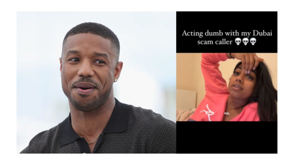 Michael b. Jordan comments on Dubai influencer Twinkle Stanly's post