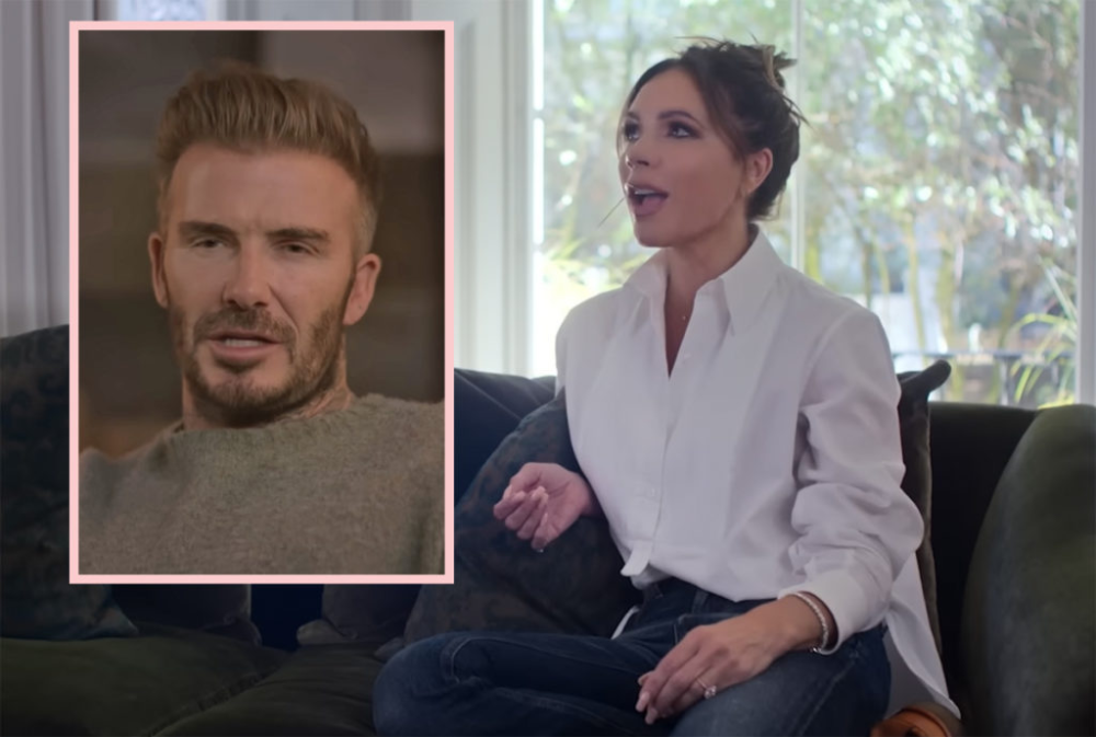 Victoria Beckham laughs at herself in a fashionable way
